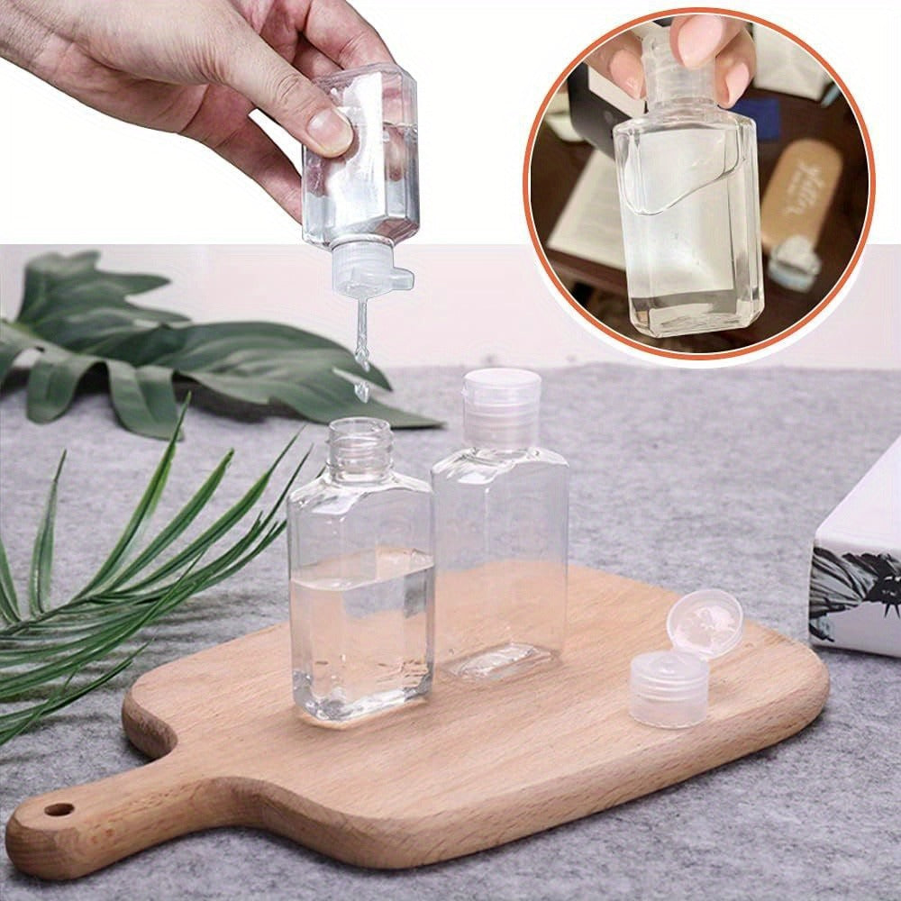 TSA Approved Travel Bottles 2oz Flip Cap 40 Pack Clear Plastic Refillable Squeeze Containers for Hand Sanitizer Shampoo Condi