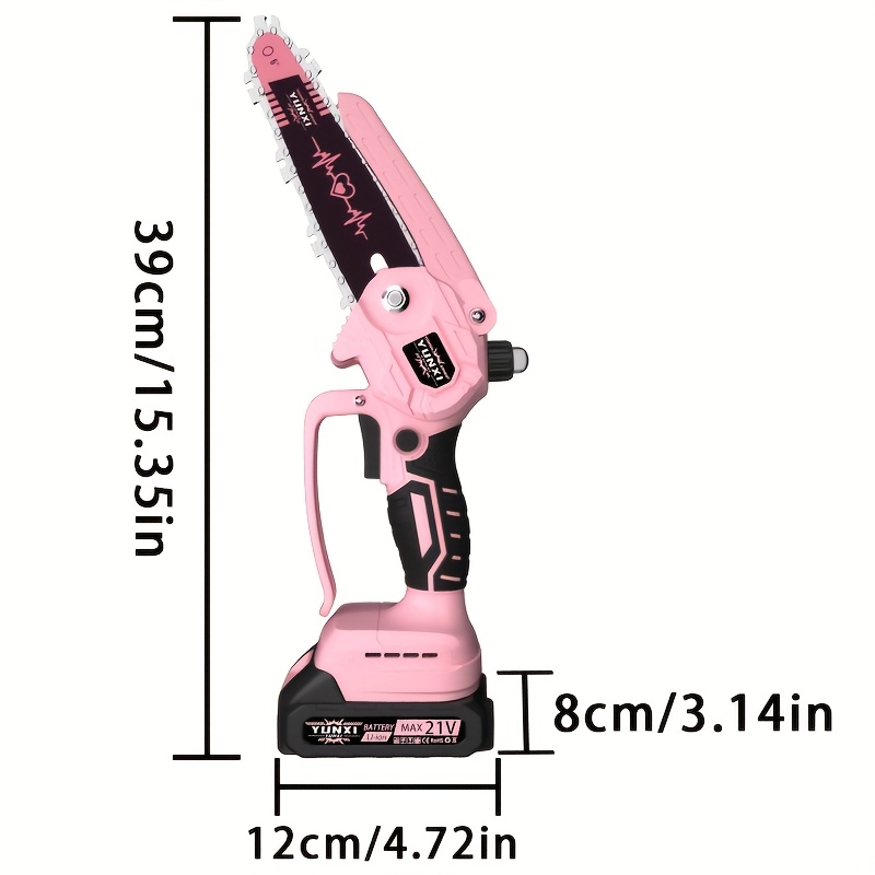 Cordless Electric Pruning Saw Handheld Mini Chainsaw Wireless Portable Tree Branch Cutter with Safety for Garden, Patio and Y
