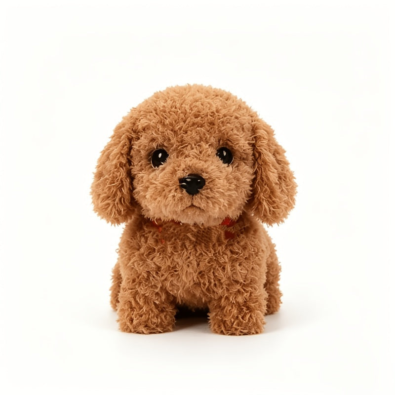 Electronic Plush Puppy Toy in Teddy Brown with Walking, Barking, Hip-Twist and Tail-Wagging Movements — image 1
