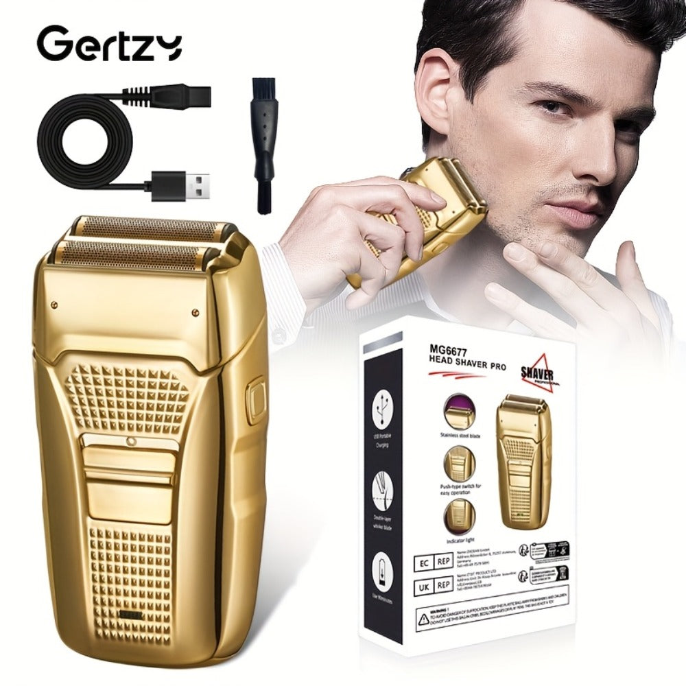 Electric Foil Shaver for Men 4-in-1 Bald Head Shaver Dual Head USB Rechargeable Cordless, for Everyday Face, Beard and Body G