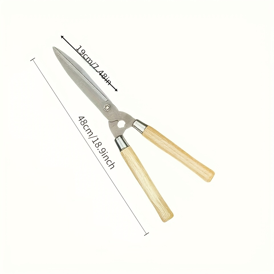 Carbon Steel Hedge Shears with 11-Inch Straight Blades and Paired Walnut Handles for Shrub Trimming — image 7