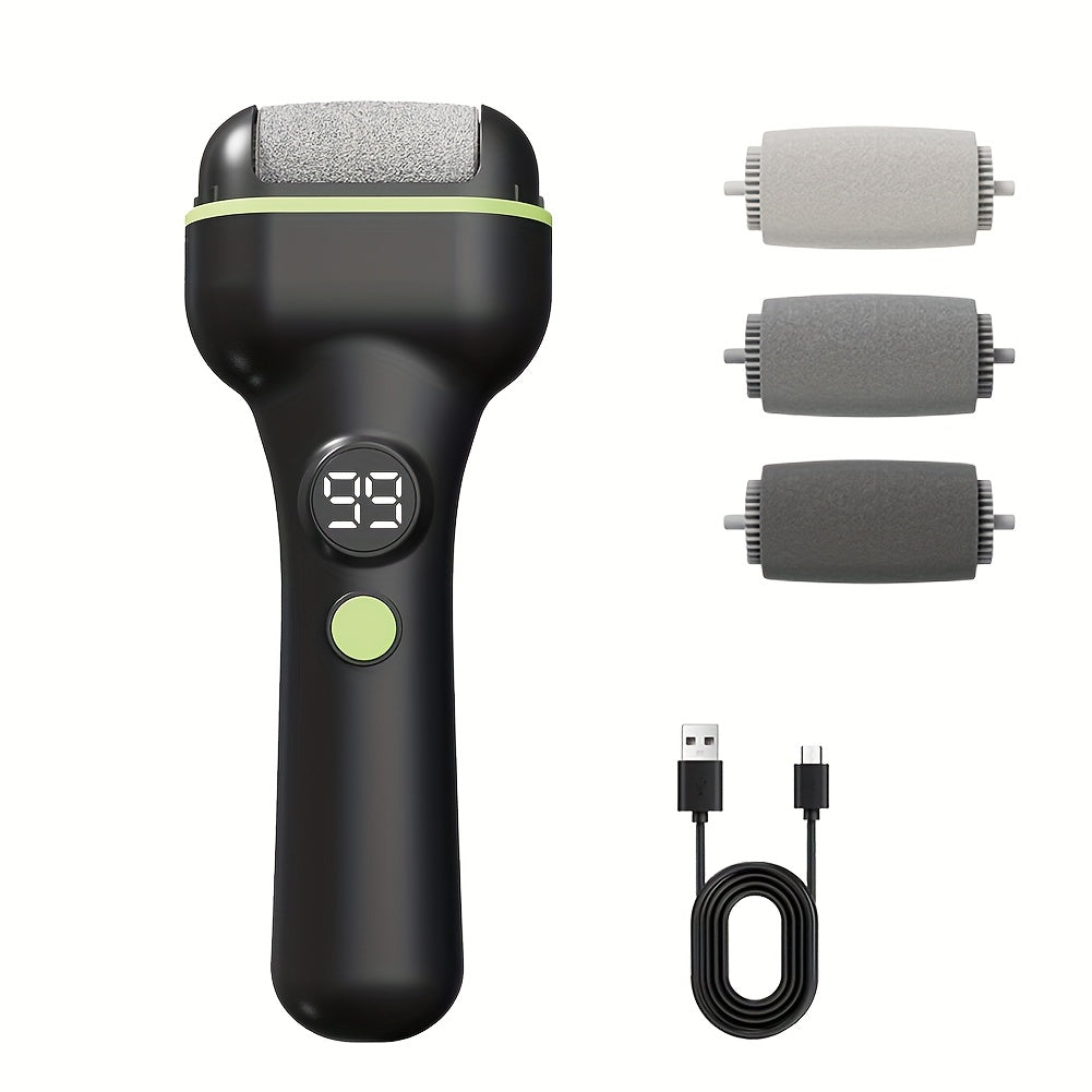 Foot Callus Remover Electric Rechargeable 3 Interchangeable Grinding Heads LCD Display Portable Electronic — image 1