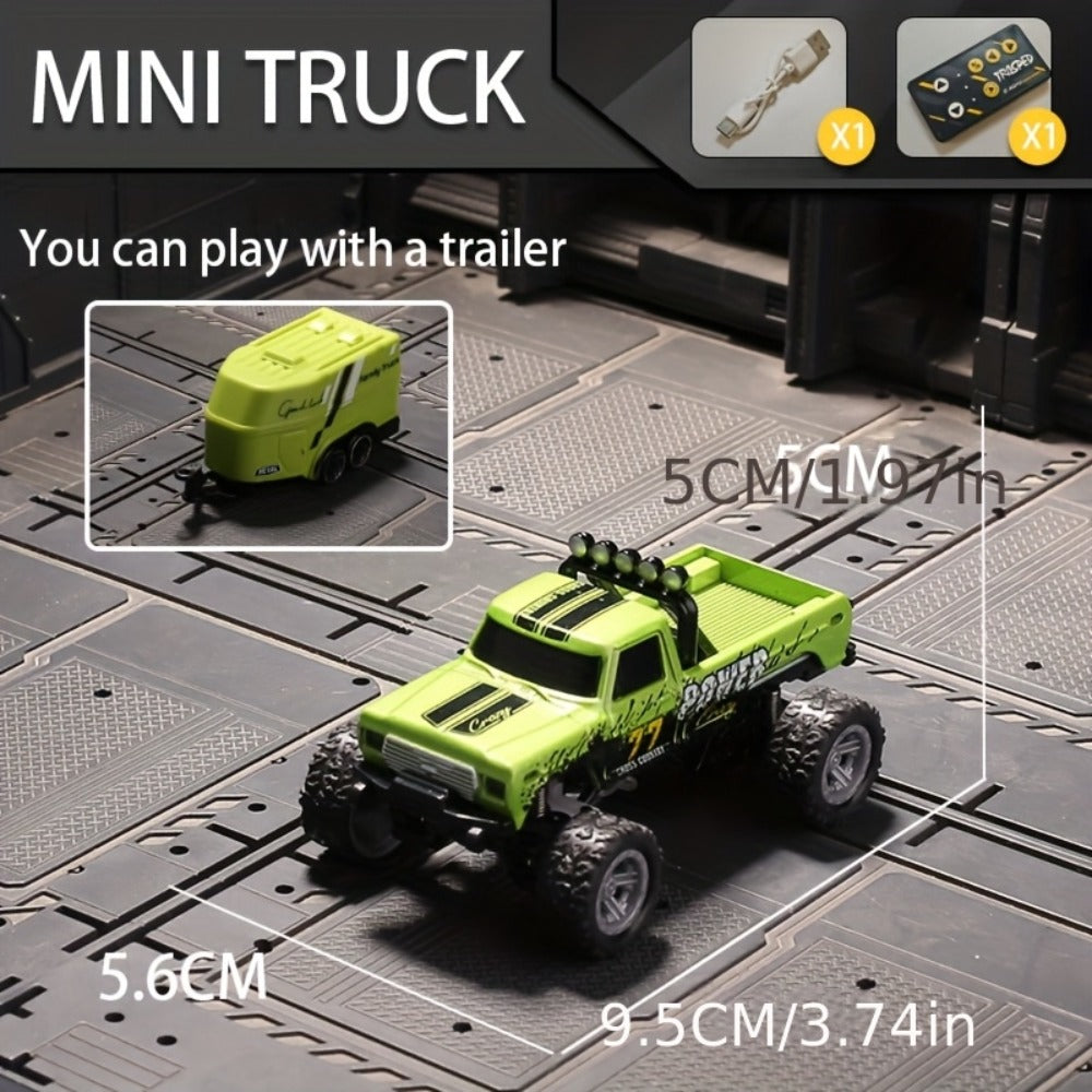 1:64 Scale Mini RC Car Alloy Off-Road Truck with Shock Absorbers – Pocket-Sized Remote Control Car for Boys Ages 6 7 8 9 10 —