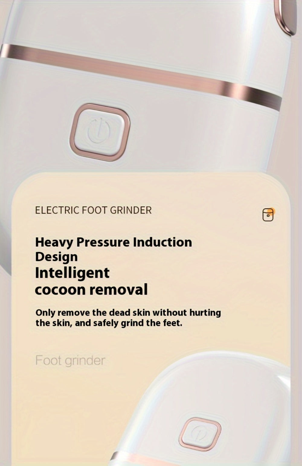 Rechargeable Electric Foot File with Two or Three Roller Heads in White Standard or Pink Upgraded Checkout — image 13