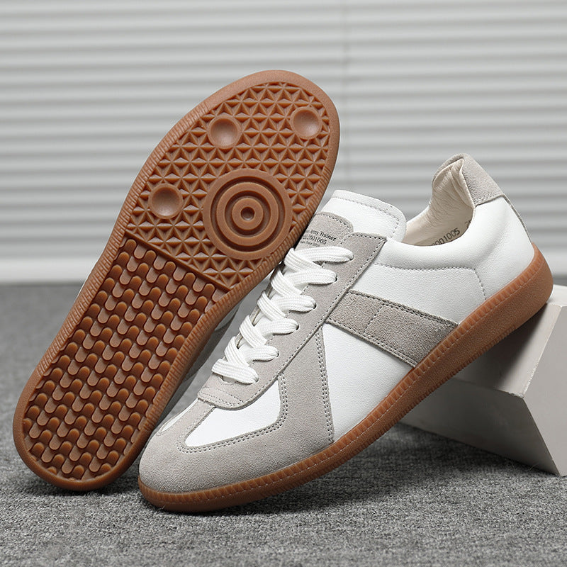 Japanese Retro White Sneakers - Unisex Minimalist Trainers