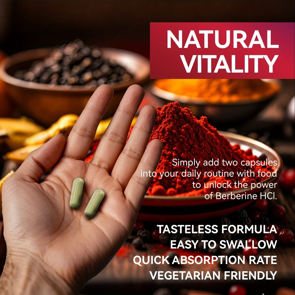Berberine with Ceylon Cinnamon, Turmeric & Black Pepper, Premium Blood Sugar Support, Vascular Health & Digestive Wellness Ca