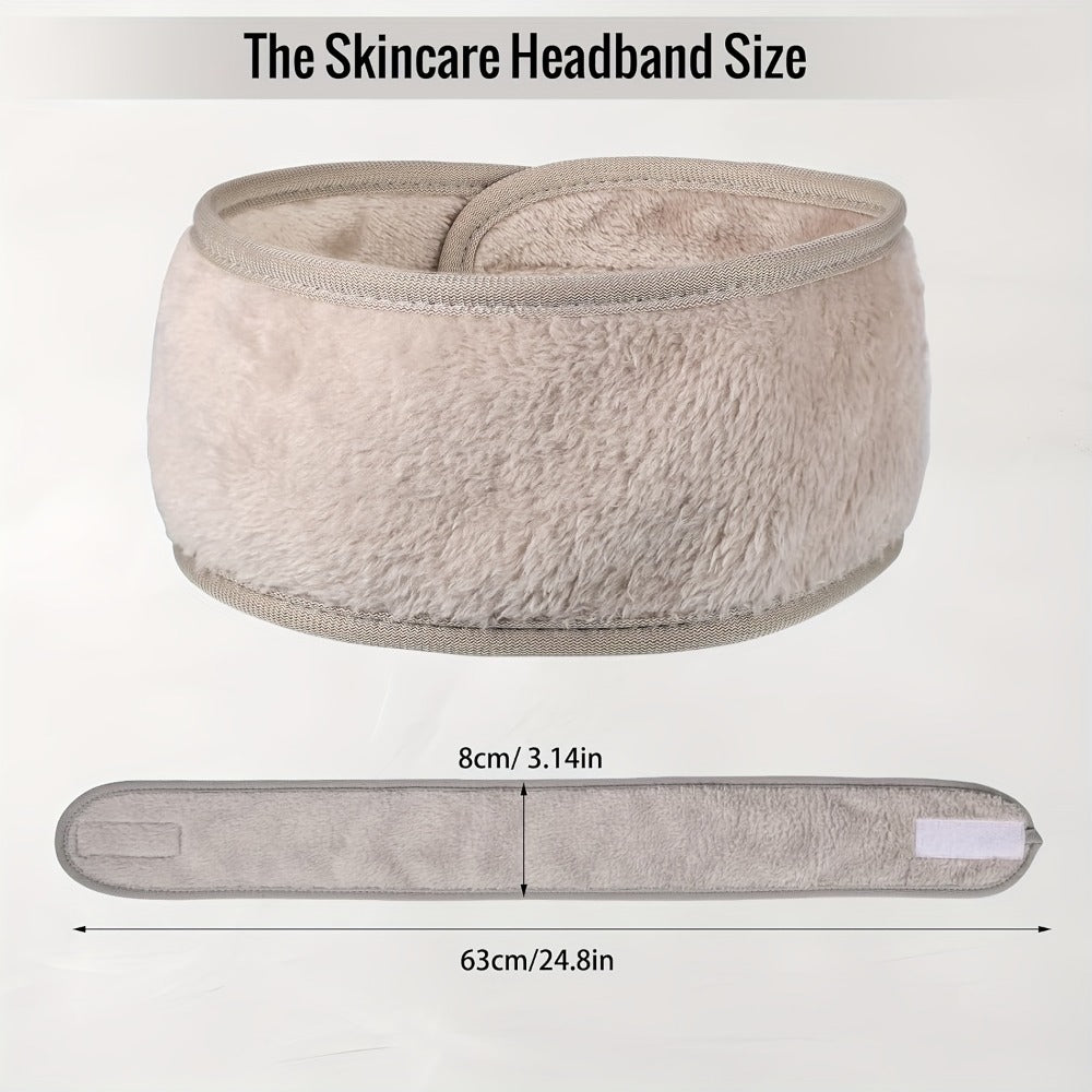 Facial Headbands for Women 9 Pack Soft Flannel Face Wash Headband Set – Adjustable Non-Slip Elastic Skincare Makeup Shower Yo