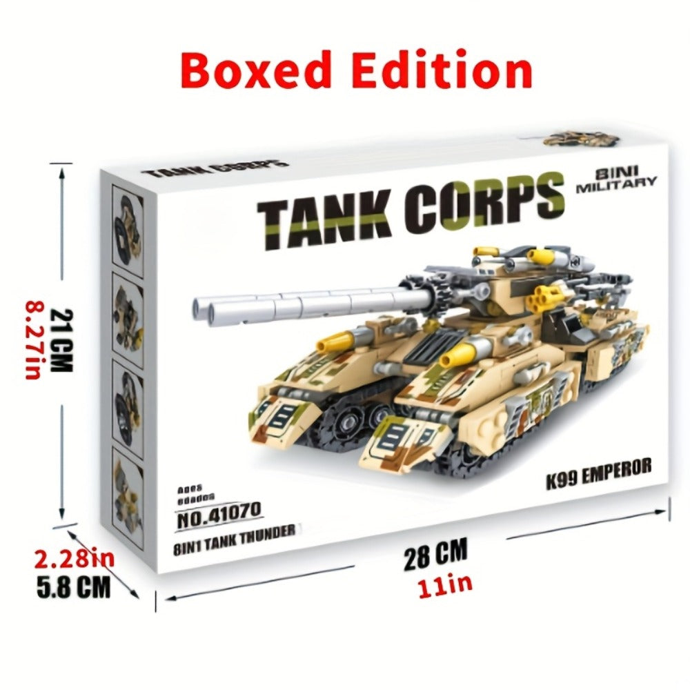 1628-Piece 8-in-1 Tank Building Block Model with White, Yellow, Bagged and Boxed Checkout Options — image 4