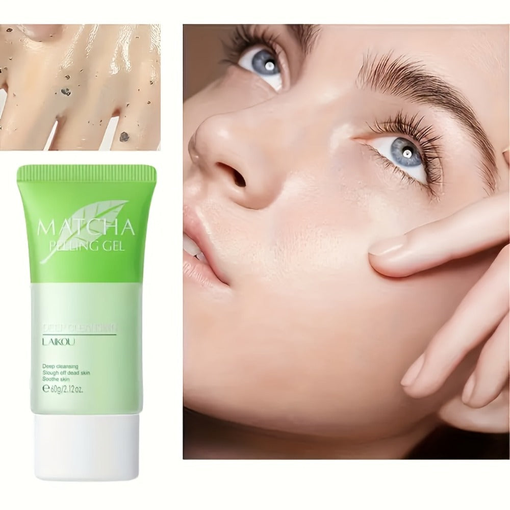 Matcha Peeling Gel Face Scrub with Tea Tree Salicylic Acid Exfoliating Alcohol Free Facial for Bath Time, Home Spa and Person