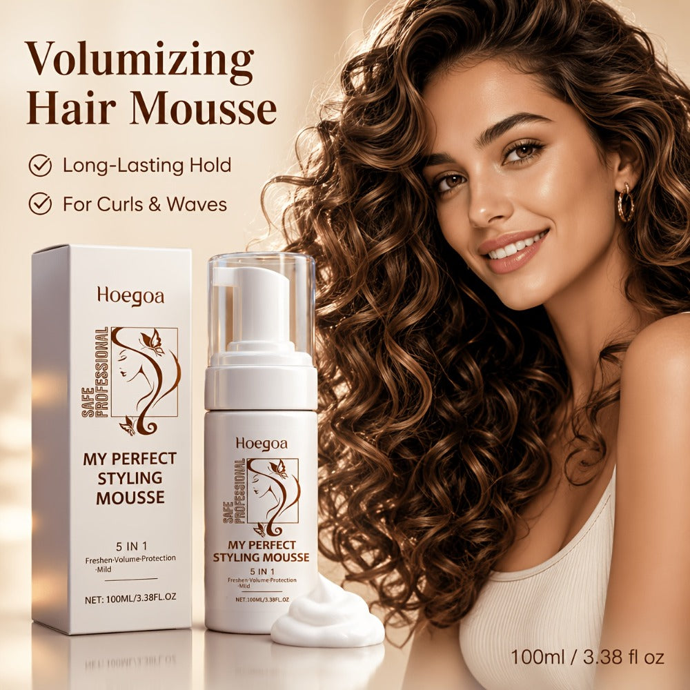 Hair Styling Mousse with Mint Extract & Hyaluronic Acid – Long-Lasting Flexible Hold, Moisturizing Mild Formula, Frizz Contro