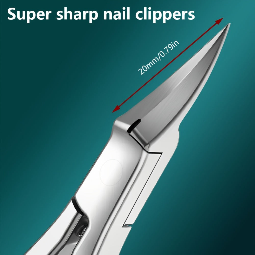 4CR13 Stainless-Steel Nail Clipper with Extended 68-Degree Right-Angle Blade and Silver Finish — image 2
