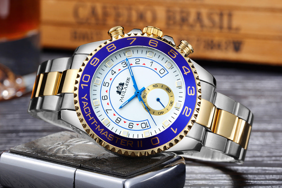 Automatic Mechanical Luminous Room Gold Steel Belt Men's Watch