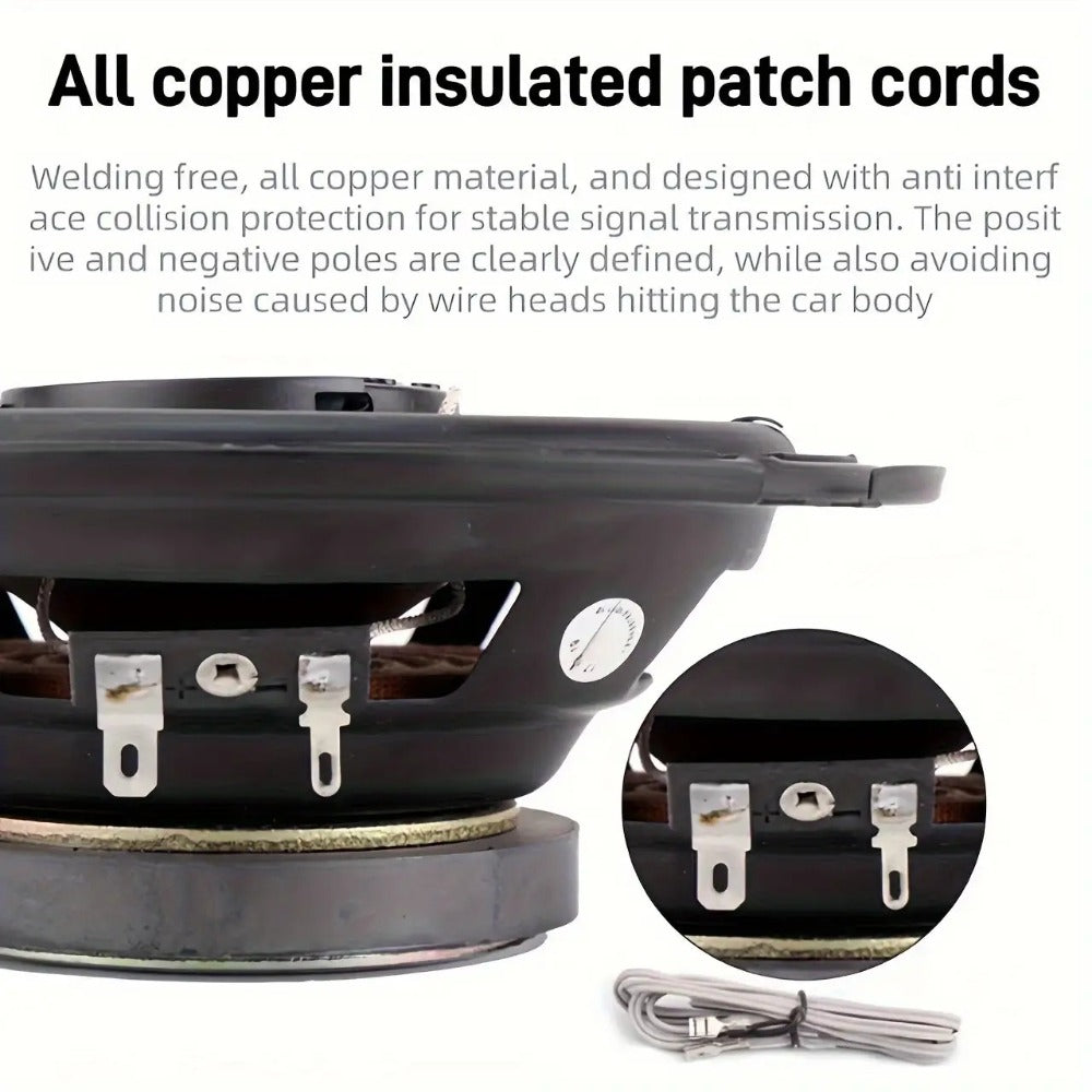 6.5 Inch 400W Car Coaxial Speakers HiFi Full Range – Rubber Edge, Strong Magnet, Universal Fit for Ford Chevy Toyota Honda — 