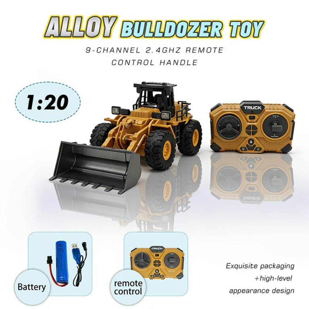 Remote Control Excavator Loader Dump Truck Toy for Kids 2.4GHz Alloy RC Construction Vehicle with Light & Sound — image 3