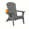 Folding Adirondack Chair with Cup Holder – HDPE All-Weather Outdoor Patio Chair — image 1
