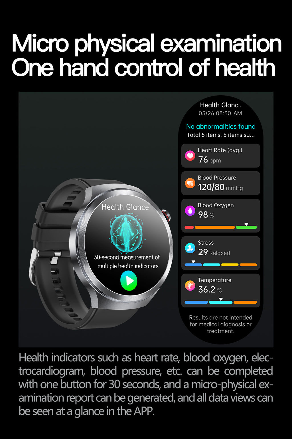 Smart Watch AMOLED Screen ECG Heart Rate Pressure Blood Oxygen Health