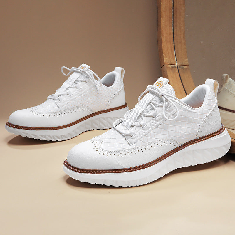 Breathable Woven-Texture Mens Sneakers