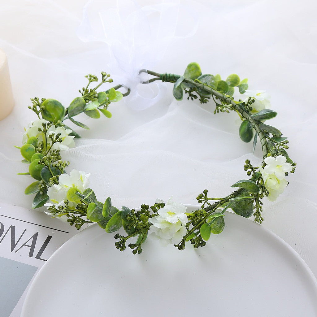 Full sky star flower wreath simulation flower bud small floral headdress sweet holiday travel photo head flower wreath