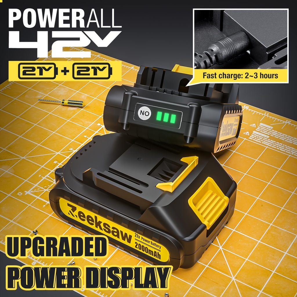 Cordless Mini Chainsaw 8 Inch with 2x2.0Ah Batteries & Charger, Auto Oiler, Chain Tensioning, 26ft/s Speed for Tree Branches 