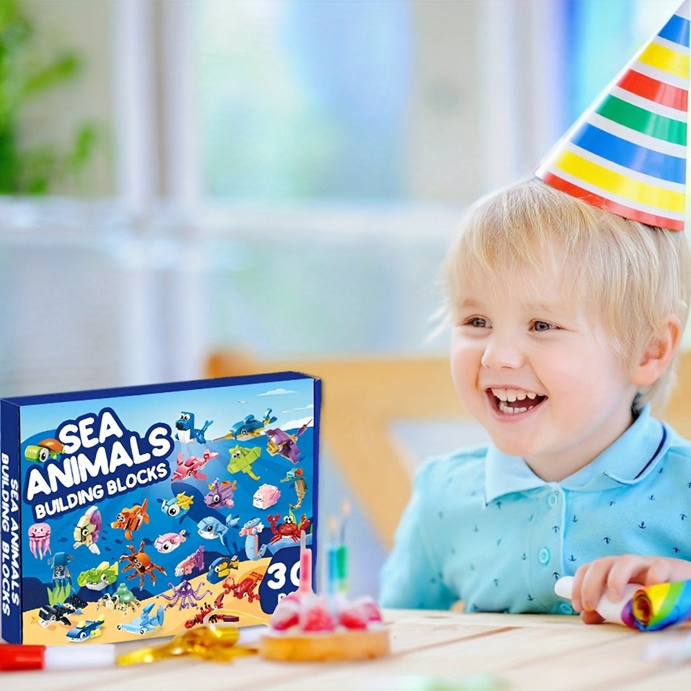 Ocean Mini Building Blocks 30-Pack Party Favors for Kids, Marine-Themed Mini Brick Sets for Birthday Goodie Bags — image 6