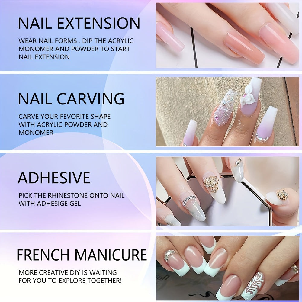 Acrylic Nail Kit NOCIS Three 10g Powders with Q Monomer, Primer, Brush Cleaner, Four Brushes and Mixing Cup — image 7