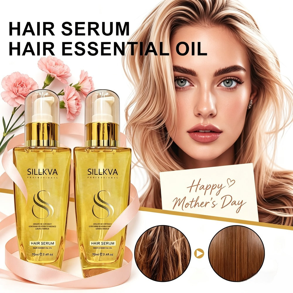 Argan Oil Hair Serum 2 Pack Anti-Frizz Nourishing Treatment for Dry Damaged Frizzy Flyaway Hair Moisturizing Smoothing Lightw