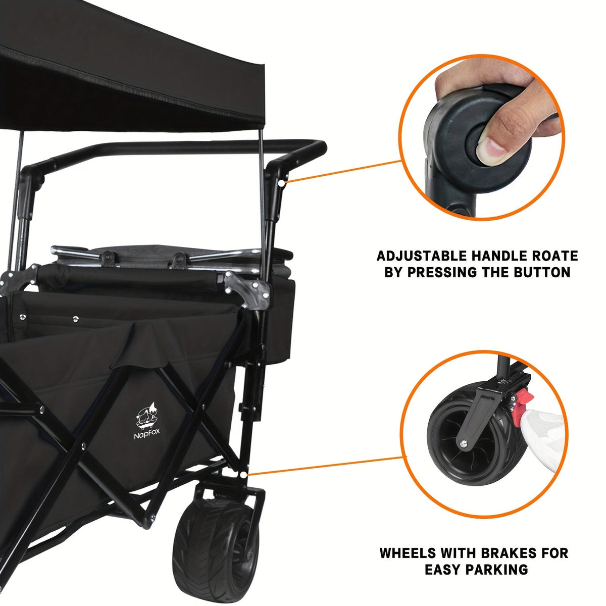 Folding Wagon Cart for Garden, Patio and Yard Use, with the Listed Configuration, for Everyday Use and Organized Storage — im