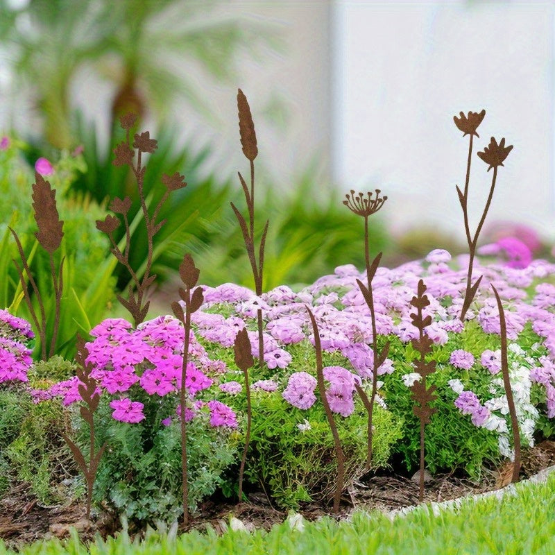 Rustic Metal Wildflower Stems, 12-Piece 30 cm Botanical Set for Vases, Planters and Garden Beds — image 10
