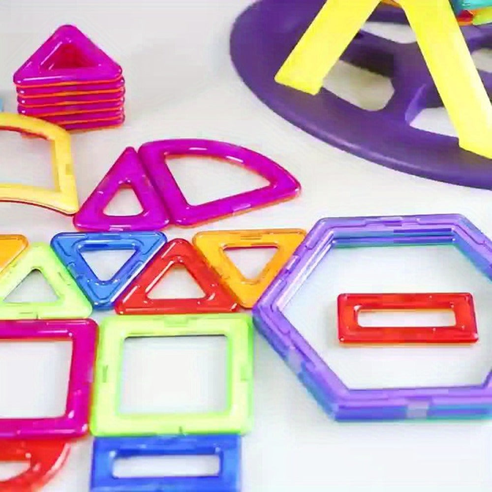 Magnetic Tiles 67-Piece Bicolor Open-Frame Geometry Building Set with Curves, Squares and Triangles — image 8