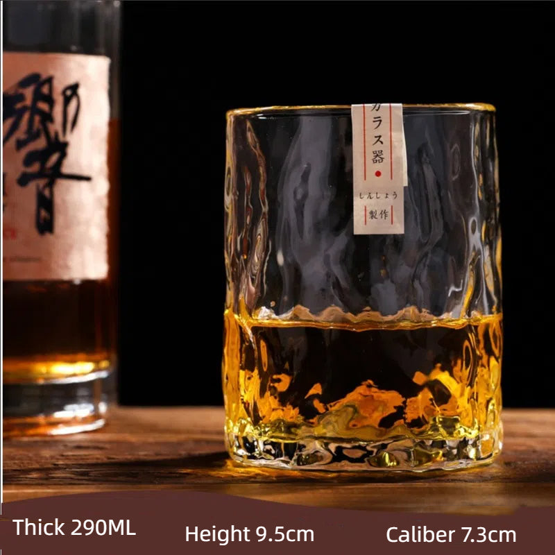 Handmade Japanese ice patterned glass hammer patterned foreign wine glass crystal glass