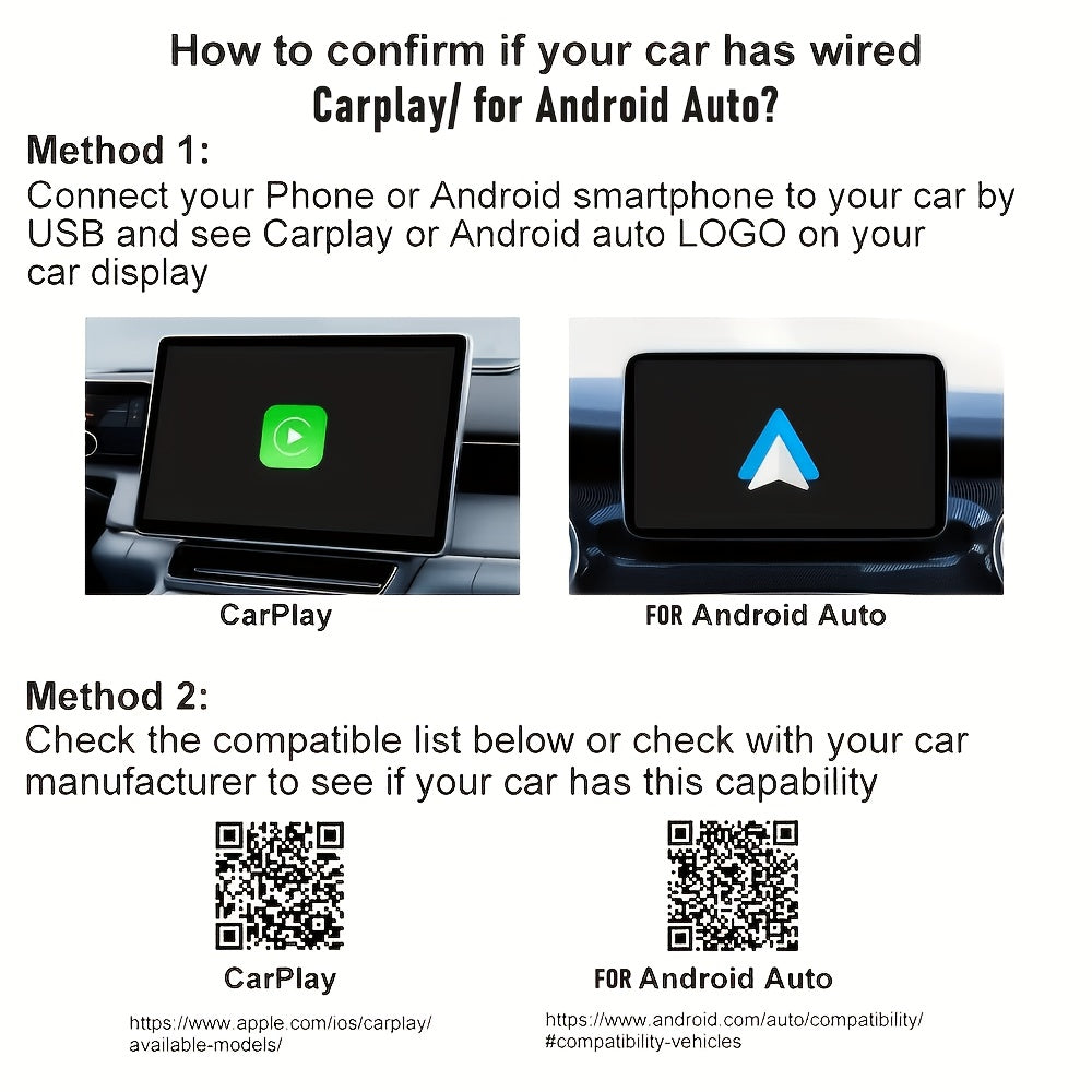 Wireless CarPlay Adapter 2-in-1 Wired to Wireless CarPlay & Android Auto Mini USB Dongle Fast Stable Connection for Apple iOS