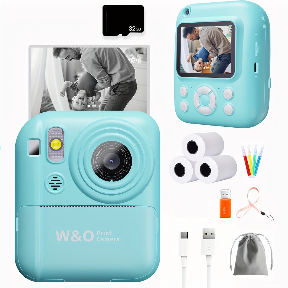 Kids Instant Print Camera 3-in-1 with MP3 & Games, 10x Zoom, 2.4" HD Screen, 32GB Card, Prints Photos in 1 Second — image 6