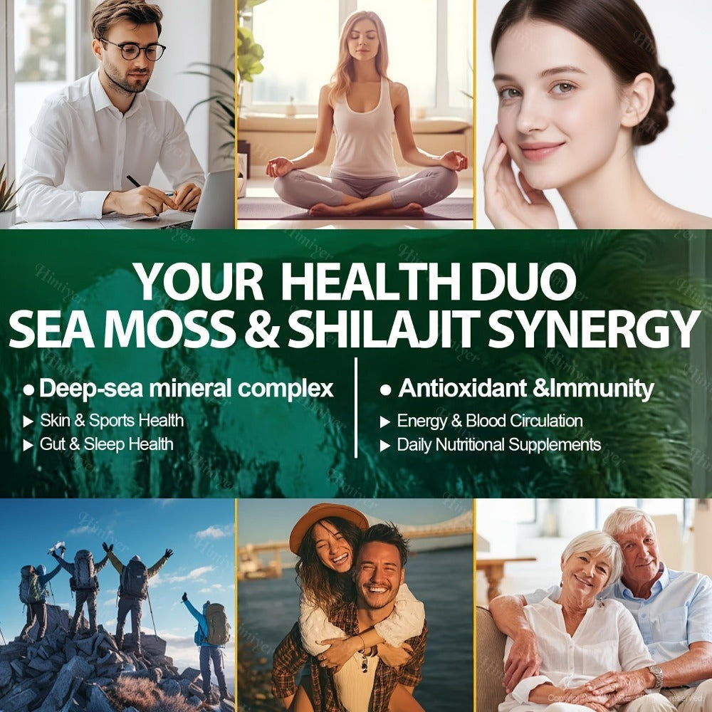 Dietary Supplement Six-Bottle Bundle with Himiyer Label, Sea Moss and Shilajit 60-Capsule Formulas — image 11