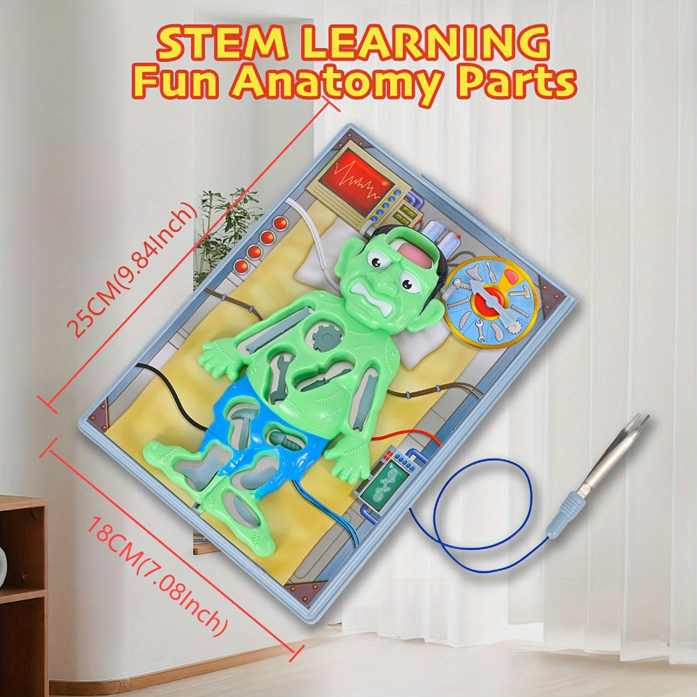 Operation Monster Board Game for Kids, Steady Hand Skill Game with Tweezers, 3D Monster Pieces, Fun Family Game Night for Age