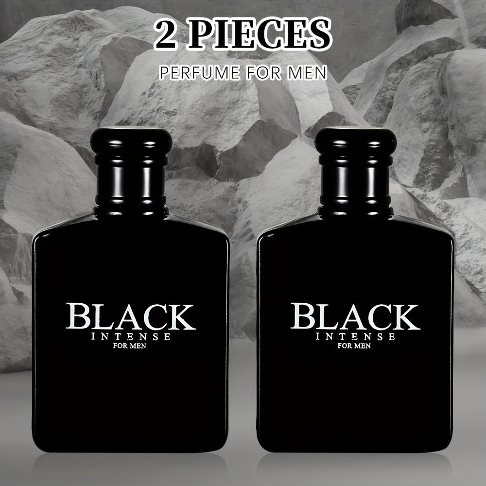 Men's Cologne Black Intense 100ml Eau de Toilette Two-Bottle Set in Matching Black Spray Bottles — image 3