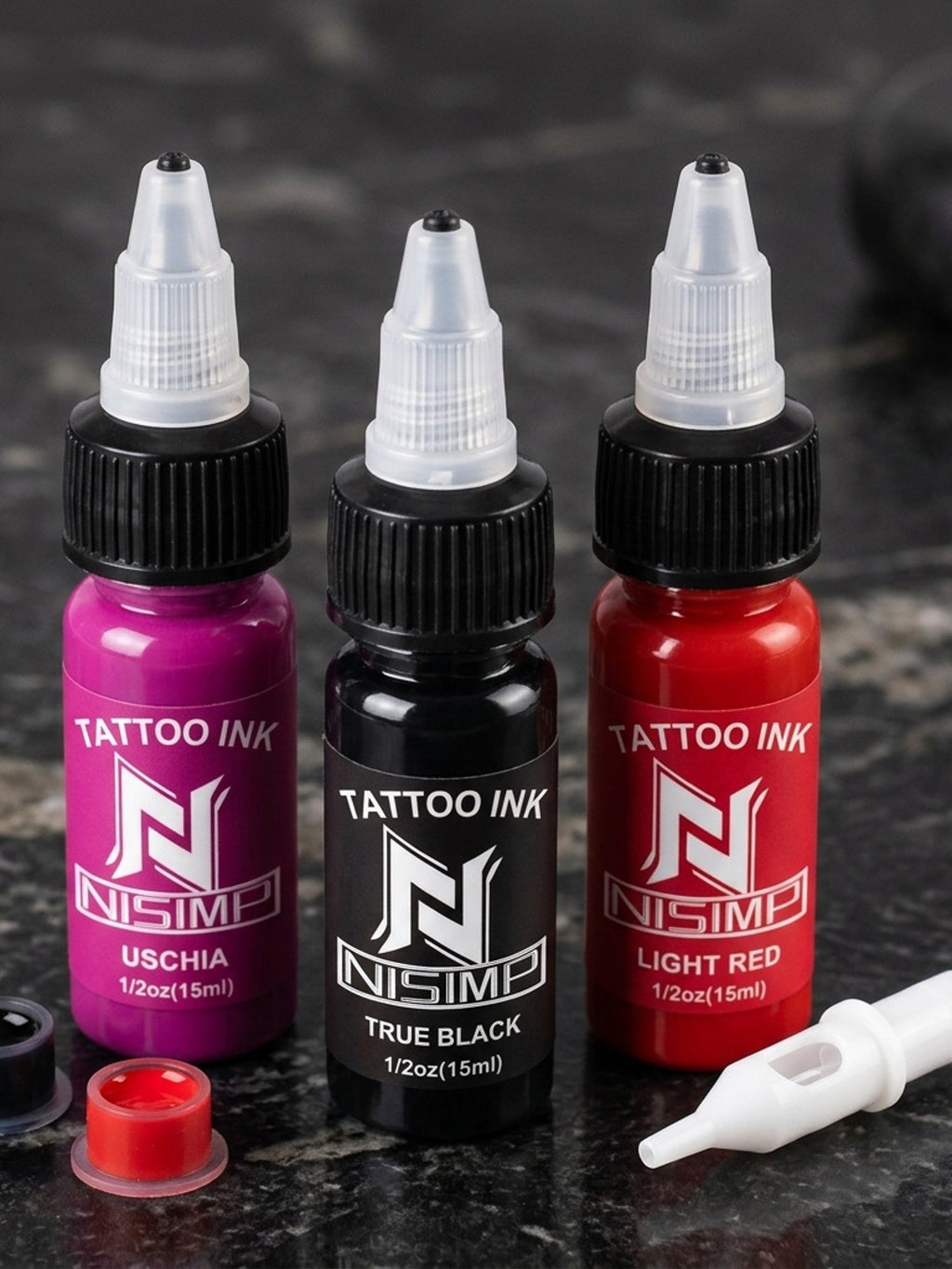 Tattoo Ink NISIMP 7- or 14-Color Gift Box Set with Transparent Bottles and Two Configurations — image 7