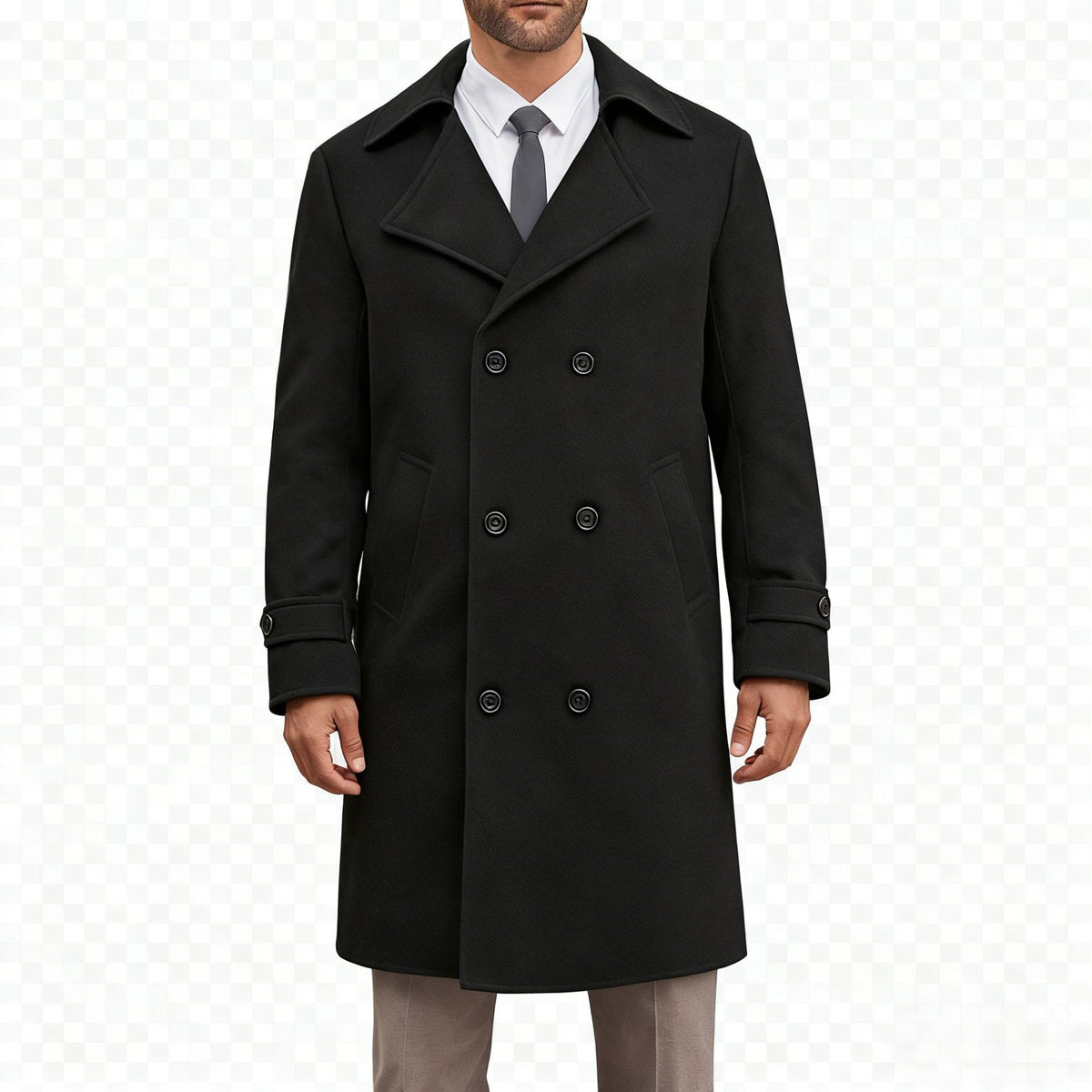 Cotton-padded Wool Coat Fashionable Lapel Wool Outerwear