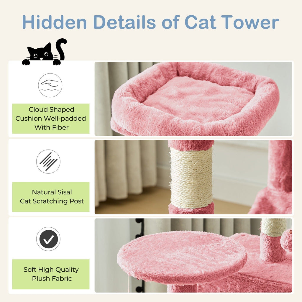 Multi-Level 44in Cat Tower with Enclosed Condo, Hammock, Round Platforms and Sisal-Wrapped Posts — image 4