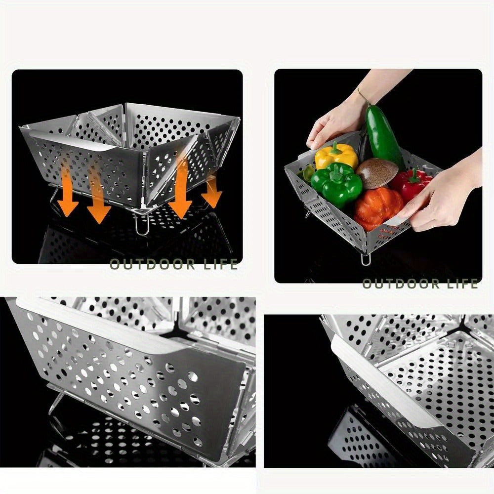 Wood Burning Camp Stove Portable Stainless Steel, Mini Folding Charcoal BBQ Grill, Camping Wood Stove Burner — image 22