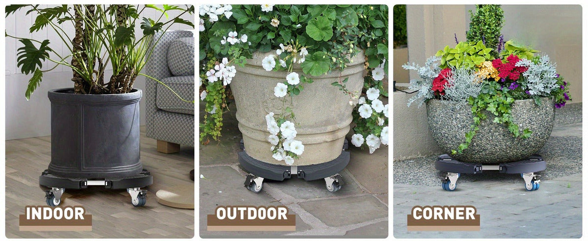 Plant Stand with Wheels 440 lbs – Adjustable 15-22" Heavy Duty Pot Roller with Lockable Swivel Casters for Indoor & Outdoor P