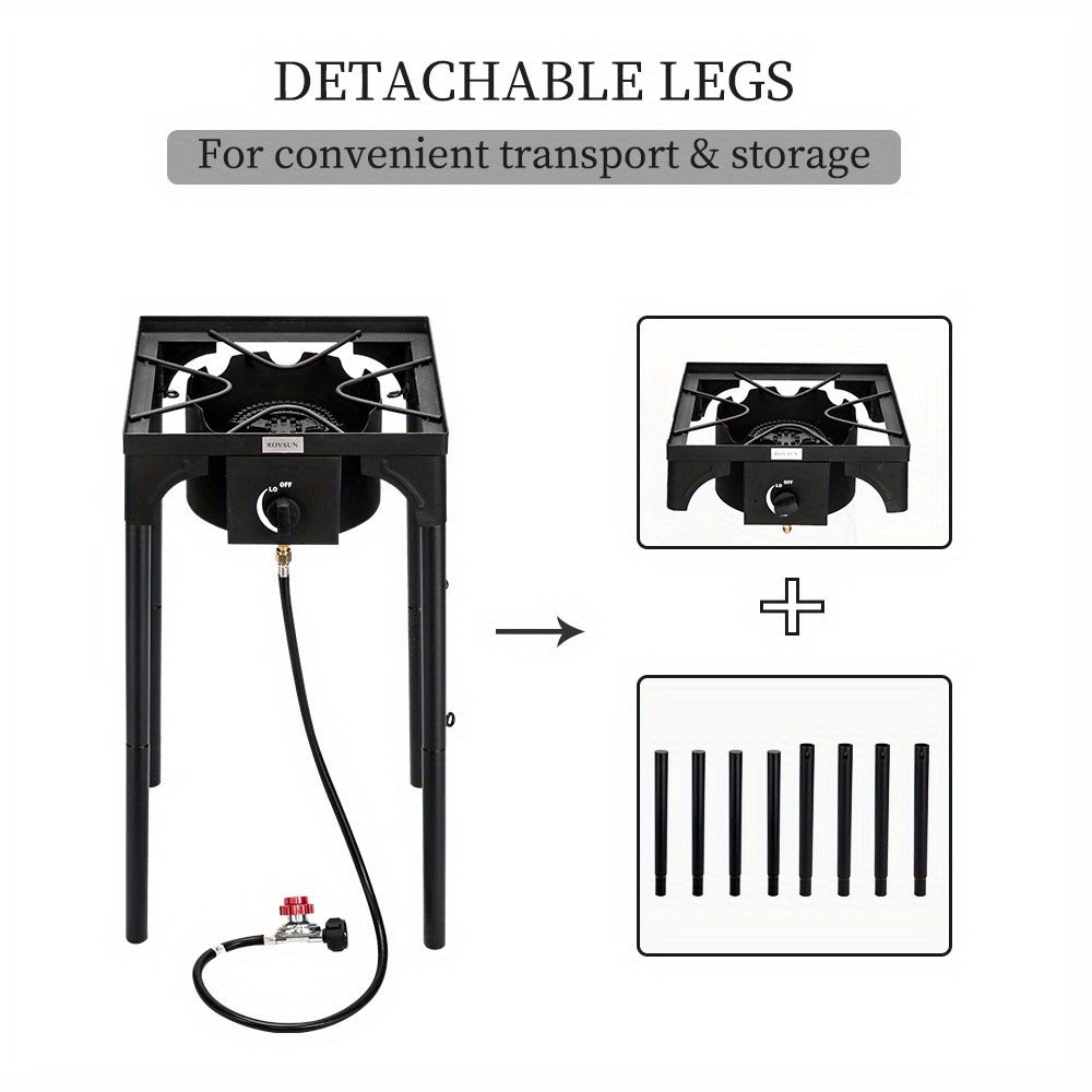 Outdoor Propane Burner Stove Cast Iron High Pressure Gas Cooker with Detachable Stand Legs — image 23
