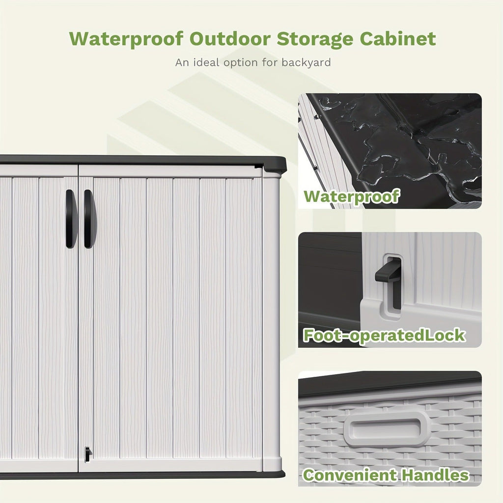 Resin Outdoor Storage Cabinet and Shelf Options in White or Beige with 4 x 2 Ft Shed Sizes — image 21