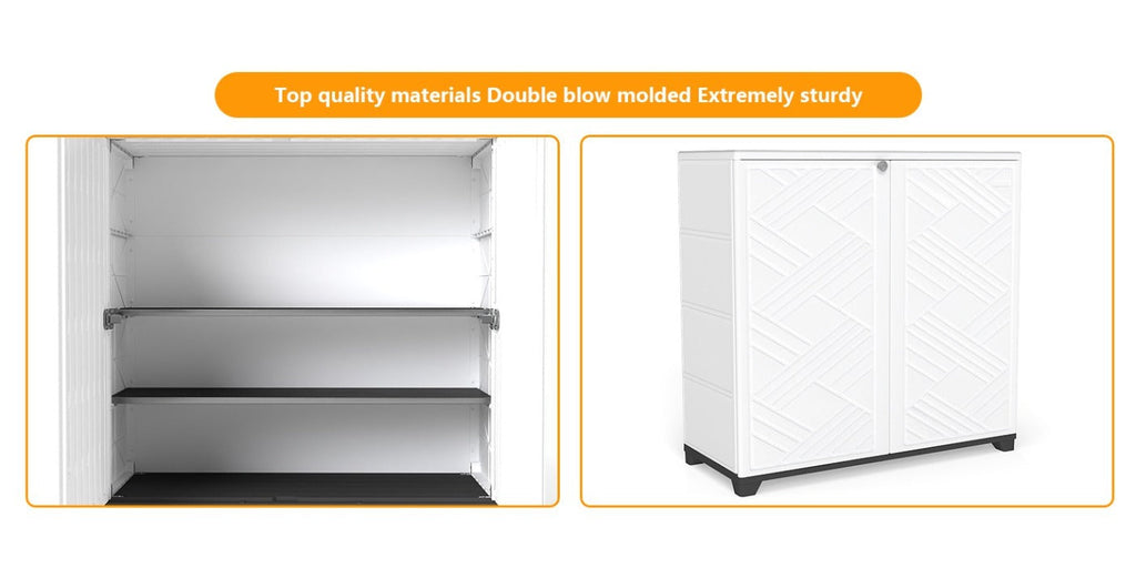 Outdoor Storage Cabinet with Doors & Metal Shelves, for Garden, Patio and Yard Use, with the Listed Configuration — image 20