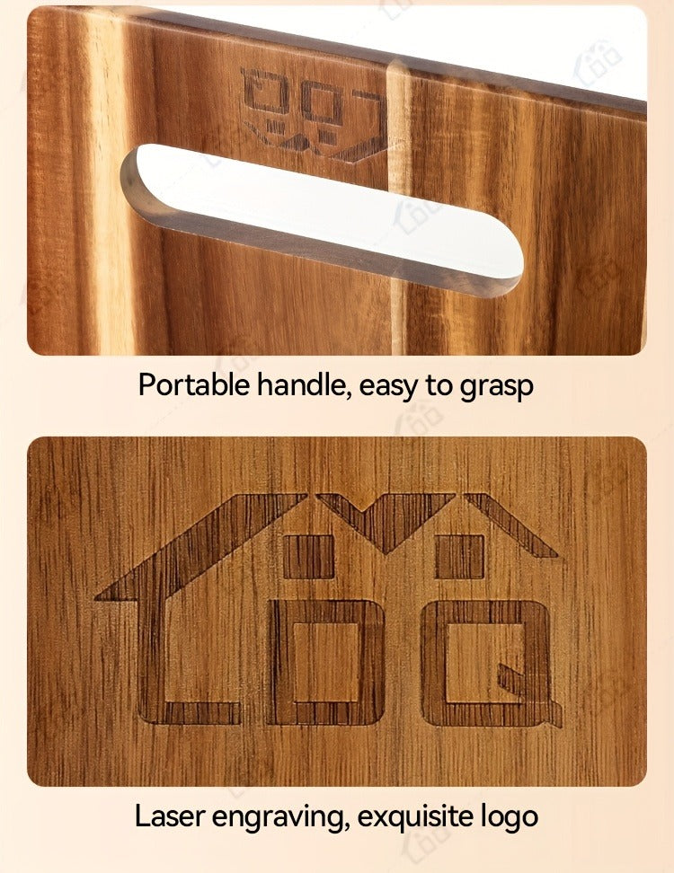 Extra-Long 36 x 11-Inch Wood-Color Charcuterie Board with Recessed Handles and Two Display Stands — image 22