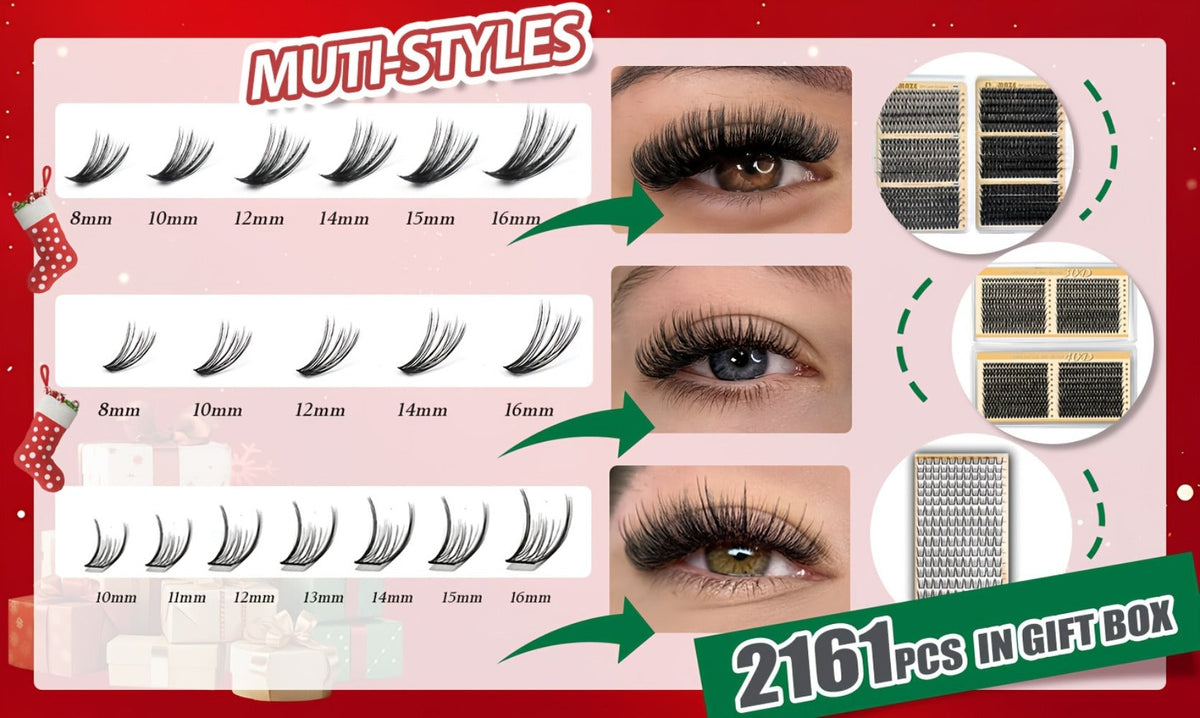 False Eyelash Cluster Kit with Four Package Options from 209 to 1993 Pieces plus Tools and Gift Bags — image 14