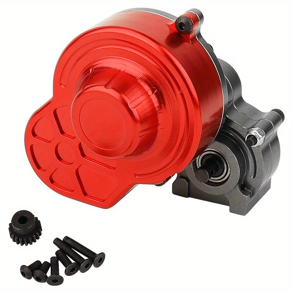 Metal Gearbox with Motor Gears for 1/10 RC Crawler Truck – LCG Transmission Upgrade for Axial SCX10 WRAITH 313mm Wheelbase — 