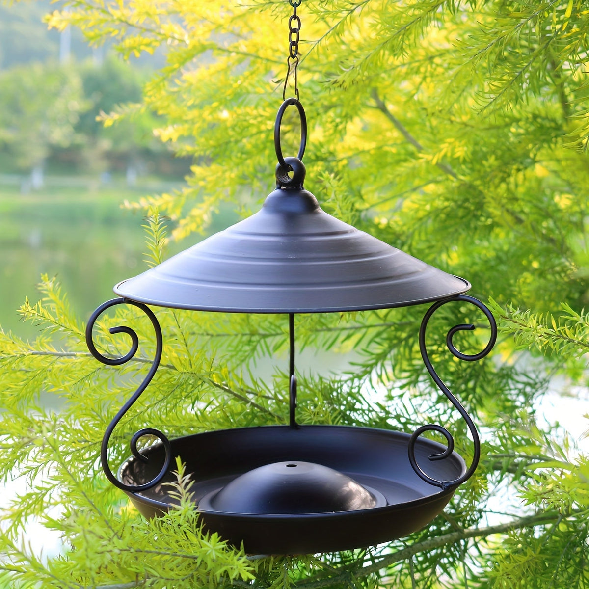Bird Feeder, Hanging Metal Outdoor Garden Yard Decor Bird Lover Gift for Garden, Yard and Pest Management — image 1