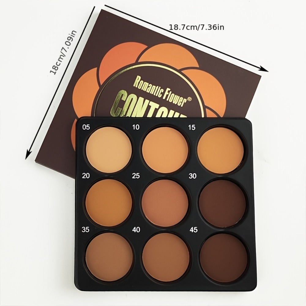 9 Color Contour Palette Matte Waterproof Full Coverage Concealer Eyeshadow Foundation Primer Oil Control 3D Face Sculpting Na