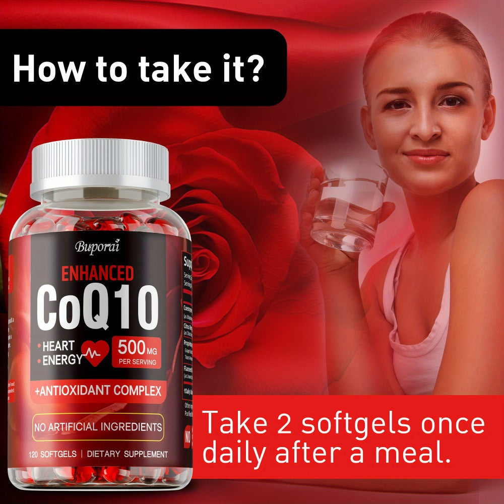 CoQ10 Coenzyme Q10 with Citrus Bergamot 120 Capsules, Heart Health, Brain & Cardiovascular Support — image 6