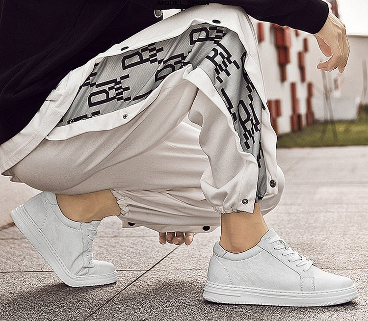 Mens Invisible Height Increasing Thick Soled Elevating Shoes Mens Casual White Trendy Athletic Sneakers